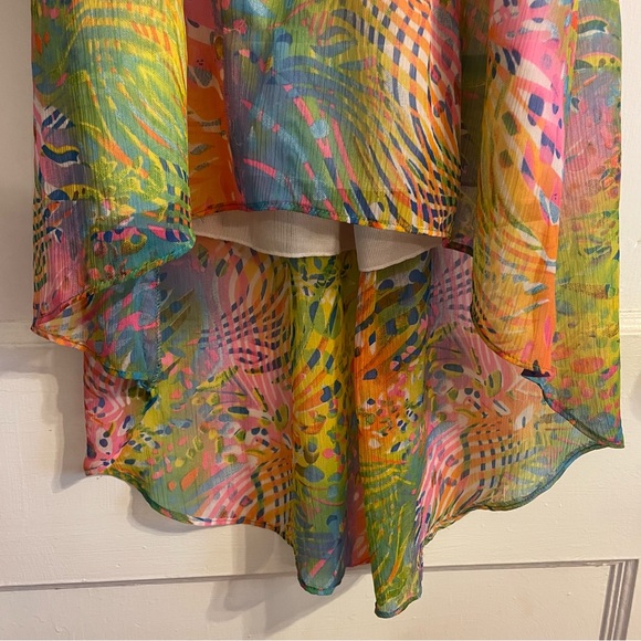 Tropical Colorful Strappy High Low Angie Dress | Floral Pattern Wedding Summer - Picture 4 of 12